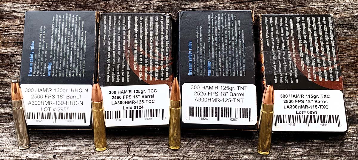 The 300 HAM’R cartridges loaded by Lehigh Defense. The cartridge is intriguing to say the least.